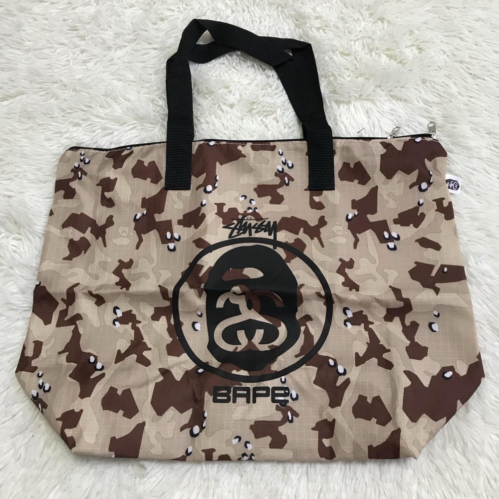 Bape Brown Camo Tote with Black Handles
